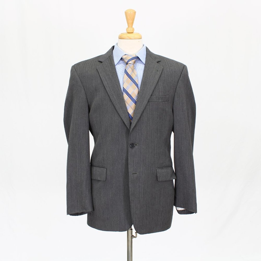 Jos. A. Bank 40R Gray HB 2-Button Sport Coat Blazer Jacket V574